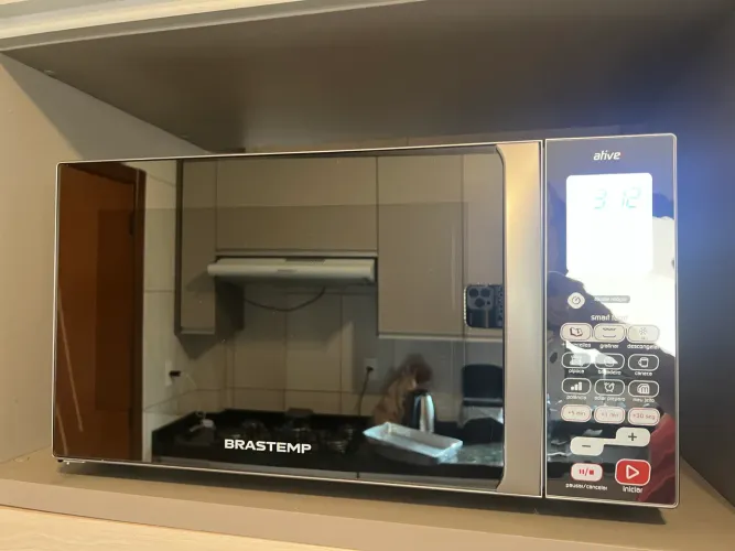 Novo!!! Micro-ondas Brastemp 38L Inox Espelhado Grill - BMJ38AR