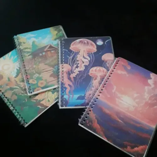 Caderneta/Caderno capas natureza modelo espiral pautado