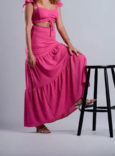Conjunto (saia e top) rosa