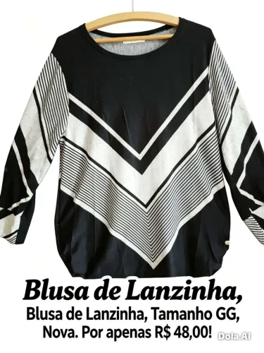 BLUSA DE LANZINHA, GG E NOVA.POR APENAS 48,00 REAIS!