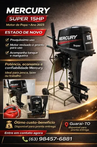 Motor de Popa Mercury 15 hp Super 2023