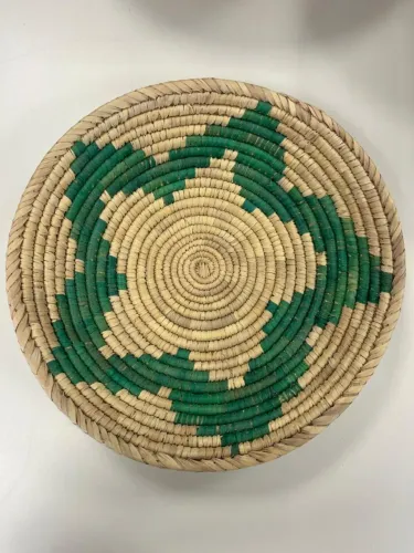 Cesta em Palha Natural para decoração de mesa ou parede artesanato do Paquistão