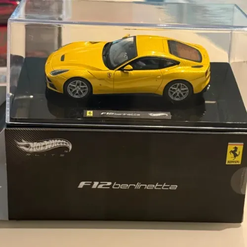 Ferrari F12 Berlinetta Yellow Elite Edition 1/43 Diecast Car Model by Hotwheels