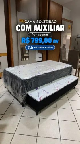 Promoção cama box solteirao com auxiliar R$799,00 frete grátis