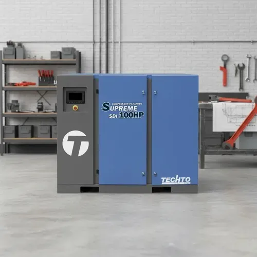 Compressor Parafuso Techto 100hp 10 Bar Inversor Frequencia
