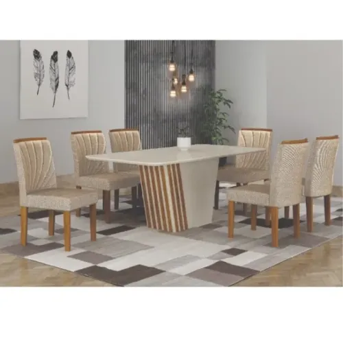 Sala de Jantar 6 Cadeiras Liz - Entrega/Montagem Grátis p/Fortaleza - Consultar Regiões