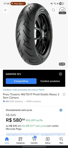 Pneu Diablo Rosso II 140/70/17