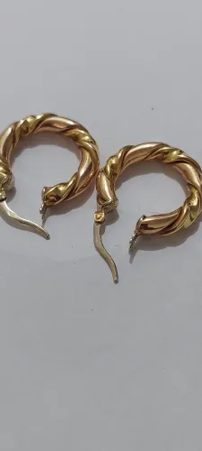 Brinco ouro argola tamanho moeda 25 centavos