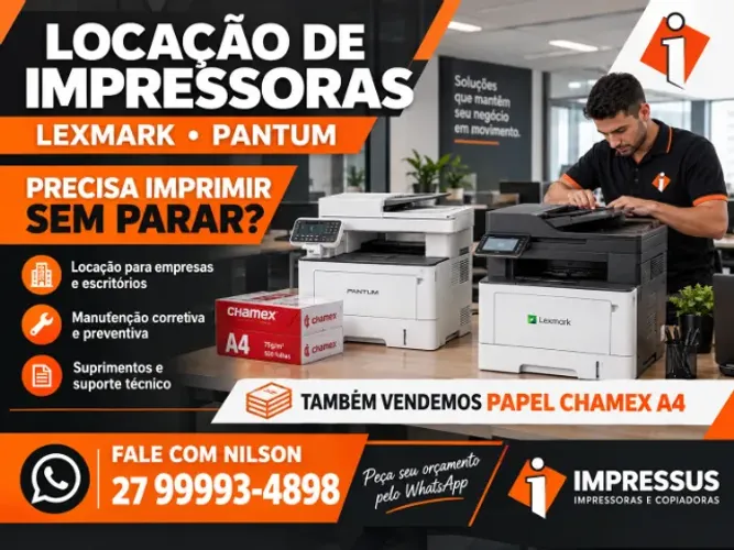 locação de Impressoras Lexmark e Pantum | Papel A4