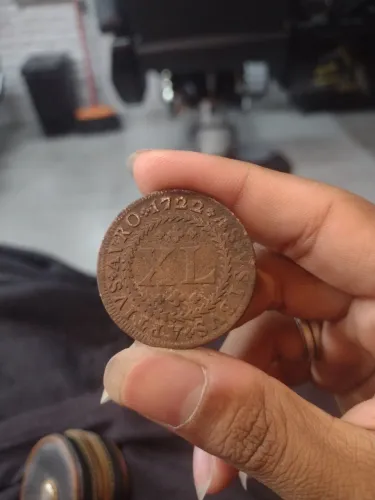 ANTIGA MOEDA DA ERA COLONIAL, 1722 COLECIONADOR RARIDADE