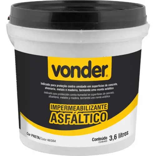 Impermeabilizante asfáltico 3,6 L, VONDER 