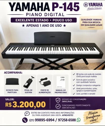 Piano digital Yamaha P145B