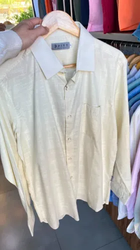Camisa Masculina PITT Original Amarelo Claro - Nova