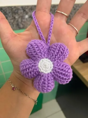 Flor chaveiro croche