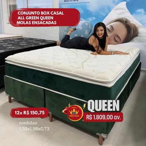 PROMOÇÃO URGENTE - Cama QUEEN All Green com MOLAS ENSACADAS apenas 12x de R$150,75