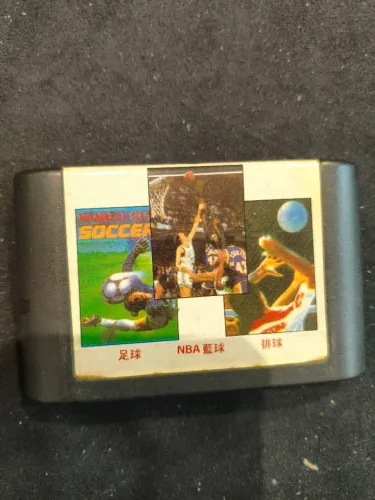 Cartucho Mega Drive Futebol Basquete Vôlei Fita 3 in 1 Game