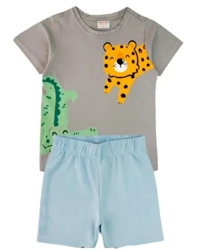 Conjunto Infantil Safari Cinza Tam 1