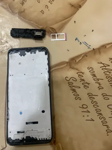 Placa e carcaça do moto G20.