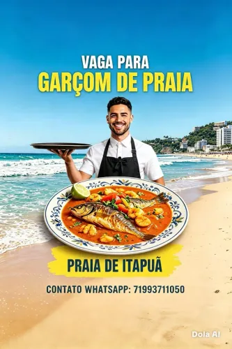 Vaga para garçom na barraca de praia