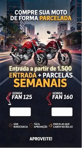 Moto para aluguel ou aquisição