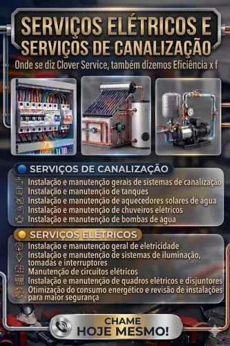 Serviços de eletricidade e encanamento 