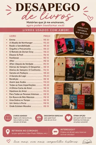 Desapego de livros 