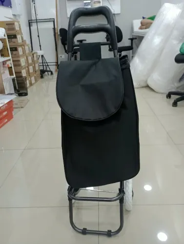 Carrinho de Feira/Compras Dobrável com Bolsa em Tecido