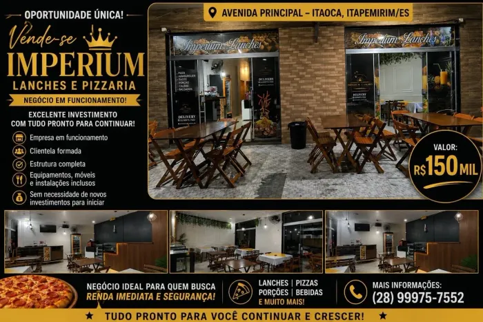 Passo ponto de comércio lanchonete e pizzaria