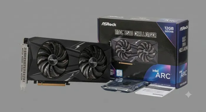 PLACA DE VÍDEO INTEL ARC B580 ASROCK CHALLENGER 12GB GDDR6 NOVA ,COM NF E GARANTIA
