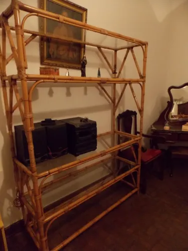 Moveis de sala e mesa de jantar em cana da índia
