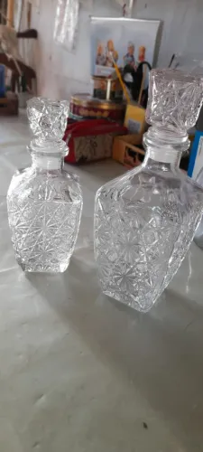 Garrafa 2 Licoreira De Vidro Estrela Diamante Luxo Cristal