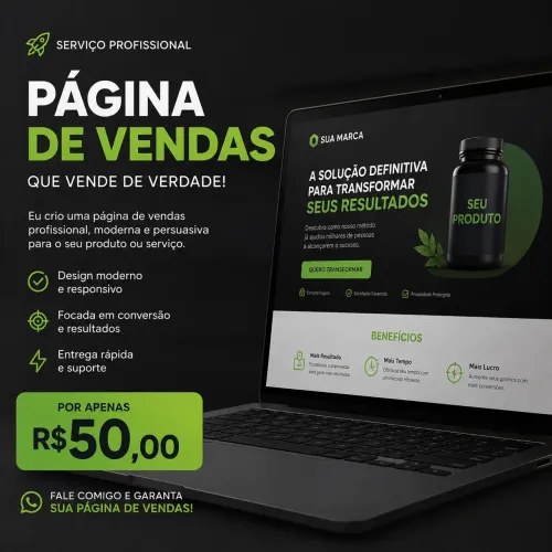 Sua Página de Vendas Pronta por Apenas R$50