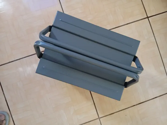 Maleta de ferramenta ,PARA MOTO 7 gavetas 30cm sanfonada CINZA cabo dobrável móvel.