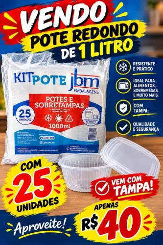 Kit Pote de plástico c/tampa 1000 litro