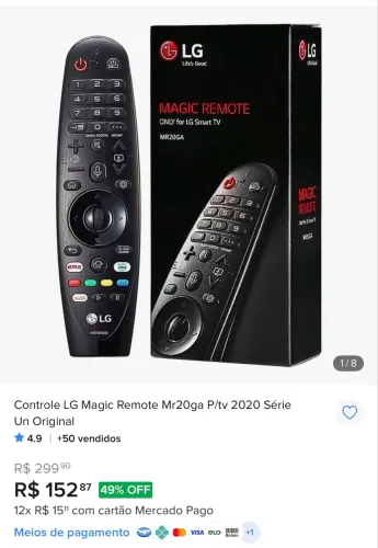 Controle Smart magic LG MR20ga Original (Novo)