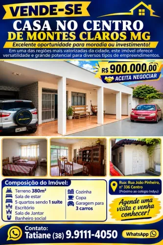 Vendo casa no centro moc