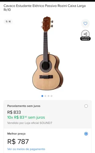 Cavaquinho Rozini Caixa Larga NOVO