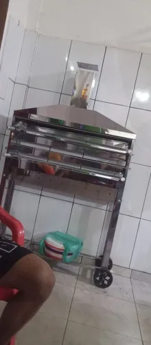 churrasqueira Em inox pra Espetinho com Rodinhas