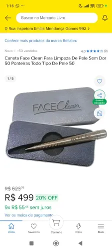 Caneta extratora de cravos face clean original 
