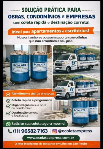 Locação e retirada de entulho com tambor 