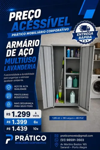 Armário de aço Multiuso lavanderia
