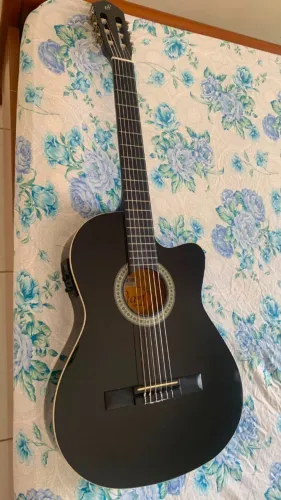 Violão Giannini NF-14 CEQ BK Seminovo + Acessórios