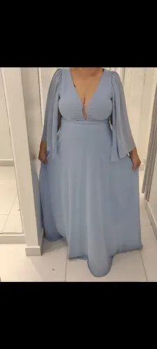 Vestido longo azul serenity PLUS SIZE 48 NOVO (nunca usado) madrinha/festa