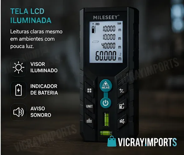 Trena laser 60 metros Recarregável 