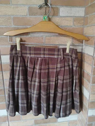 Saia Plissada Xadrez - Tecido Flanelado 