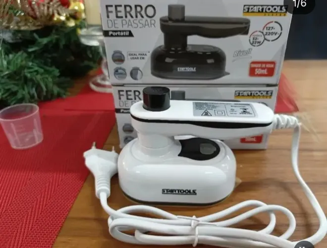 FERRO BIVOLT D/ PASSAR POTÁTIL VAPOR SECO  P/VIAGEM