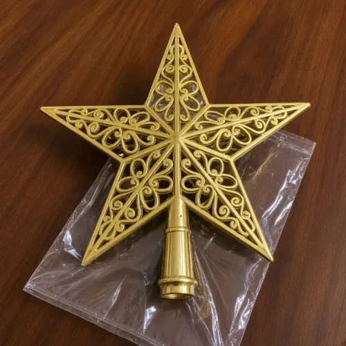 Estrela Ponteira Árvore de Natal 14,5cm Metalizada Nova