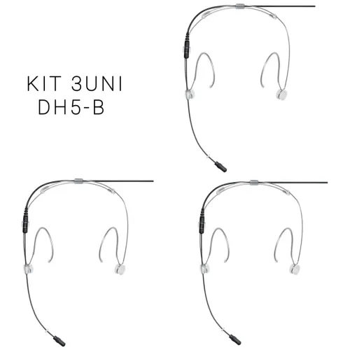 Kit 3 Headset Profissional Discreto DH5-B SHURE Original