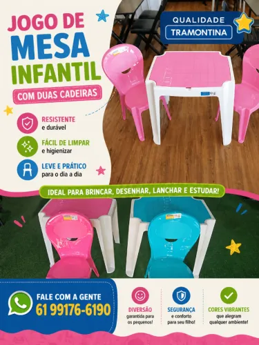 Mesa e Cadeira Infantil Tramontina