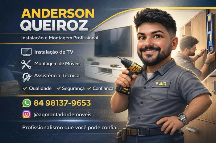 Anderson Montador de Móveis Profissional - Técnico em instalações de TV e Utensílios